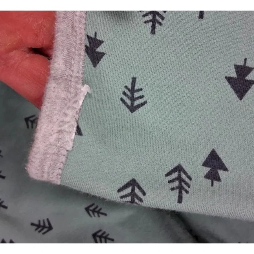 Gerber Organics Reversible Baby Blanket Forest Camping 30x40 Cotton Soft
